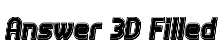 Answer 3D Filled Font Image