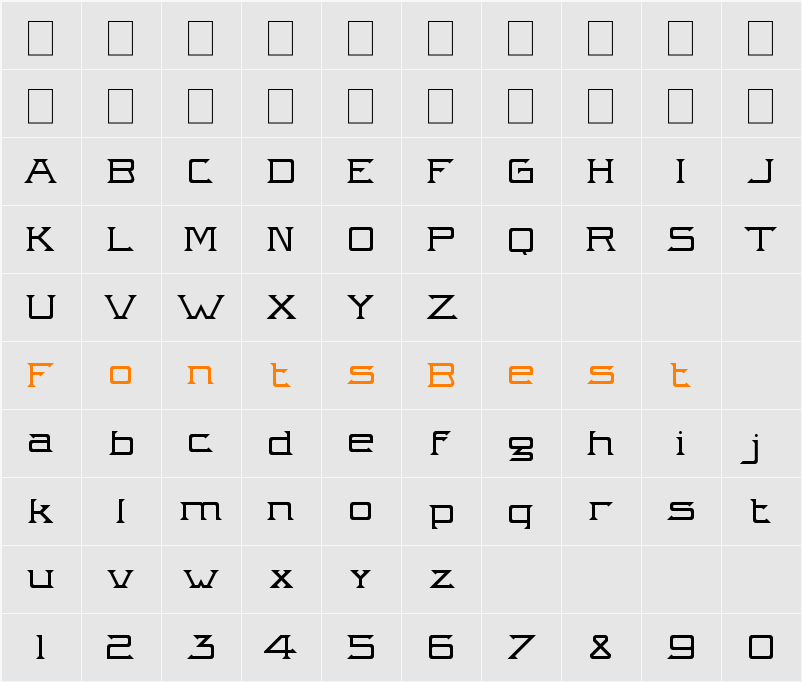 Intergalactik Airlines Light Character Map