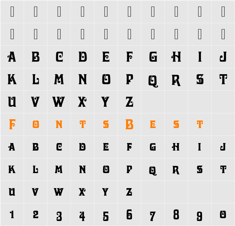 DavidaSCD Character Map