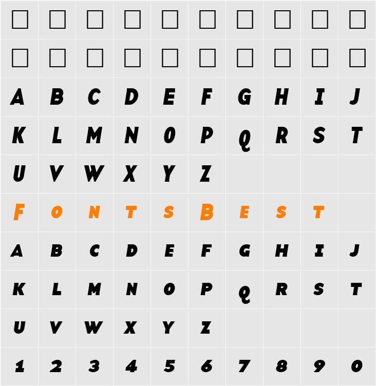 BaseTwSansSmallCaps Character Map
