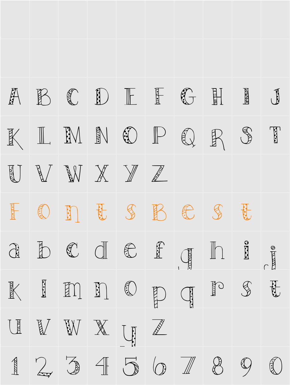 DJB TOOTSIEWOOTSIE Character Map