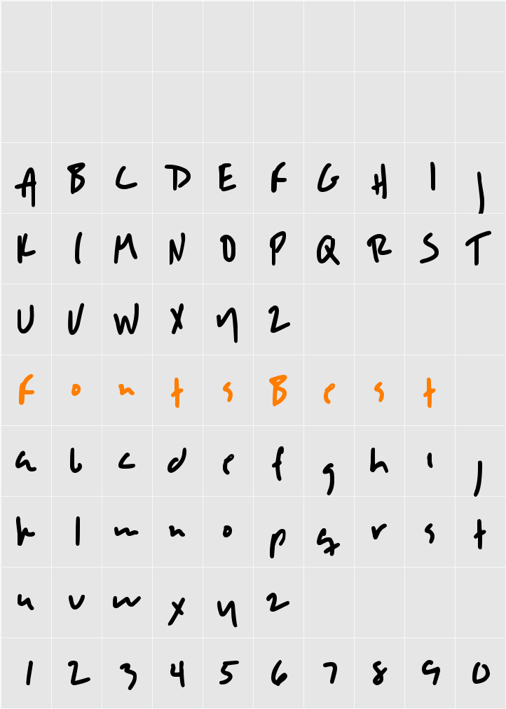 DJB SLOPPYJO Character Map