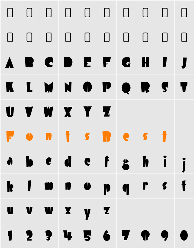 Airmole Character Map