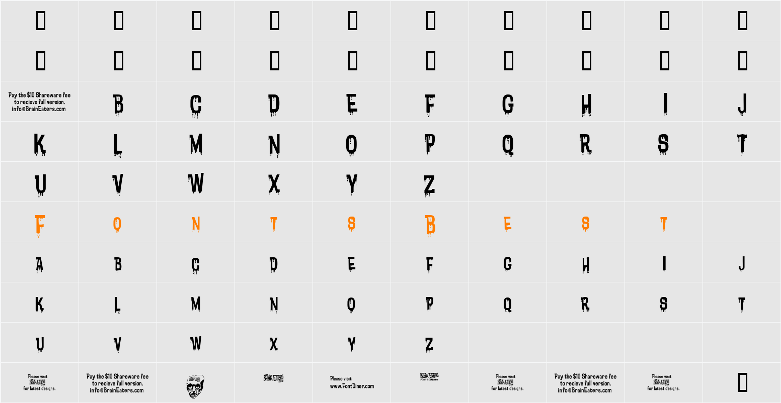 Bloodytronic Character Map