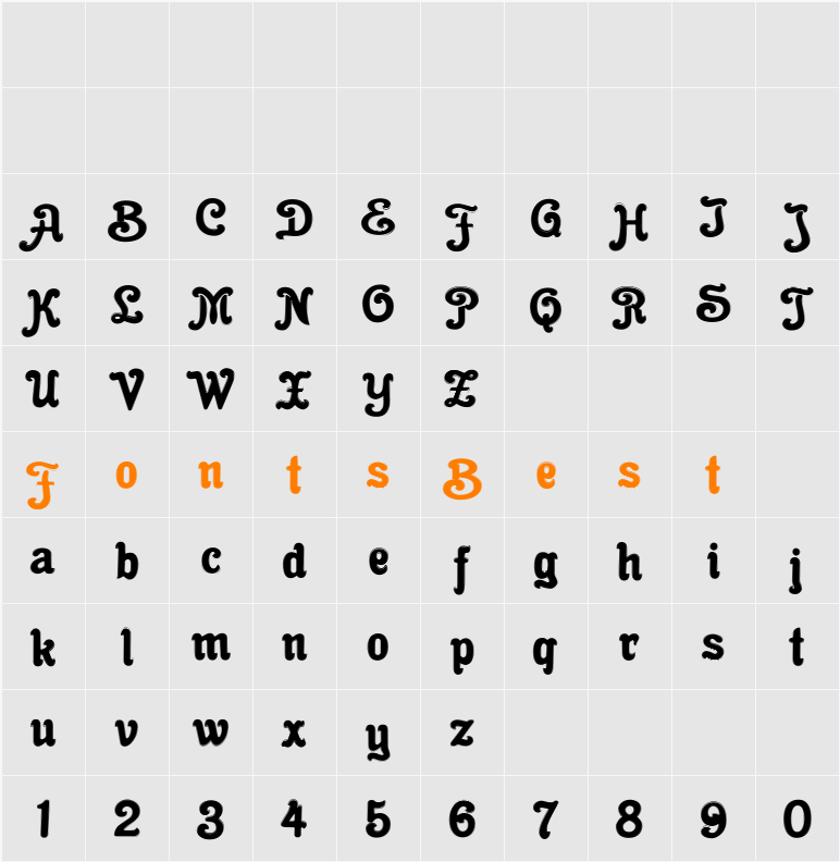 Cacao Fat Inline Character Map