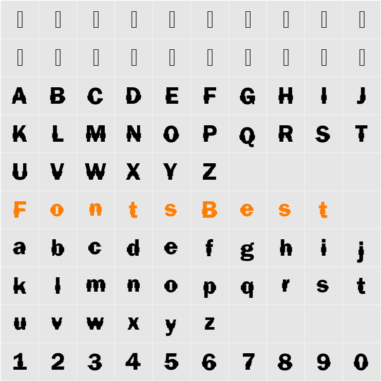 DTCFranklinGotM44 Character Map