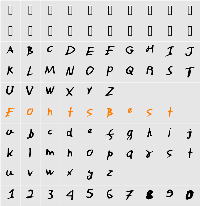 Alexfont Character Map