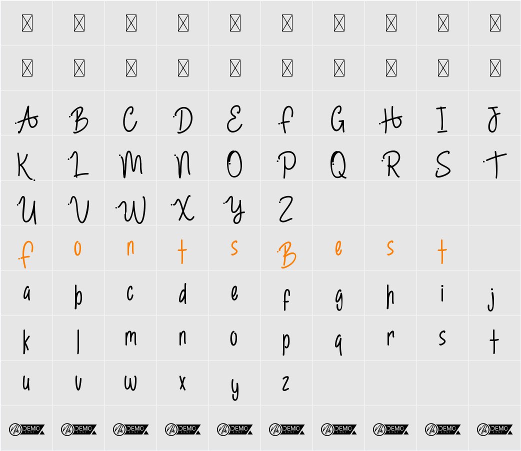 Ambridge Demo Character Map