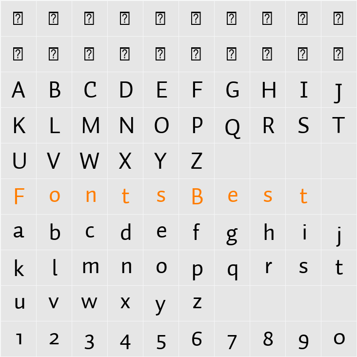 Auto 1 Character Map