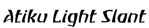Atiku Light Slant Font Image