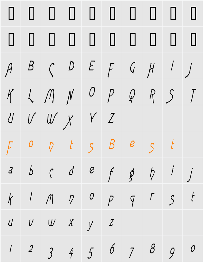 Fletch Thin Character Map