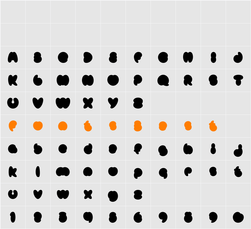 Mister Loopy Fill Character Map