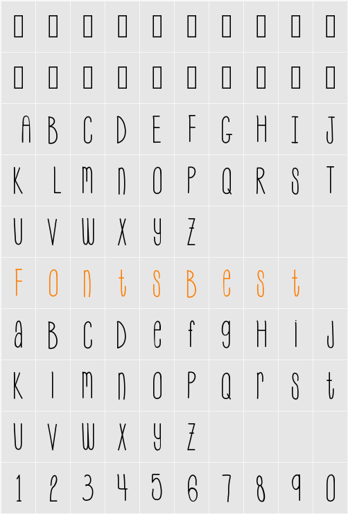 MySkinnyJeans Character Map