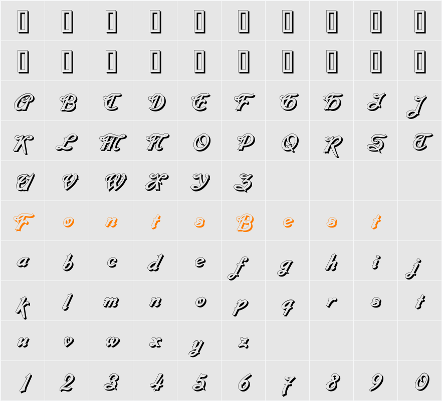 Montage Shadow Character Map