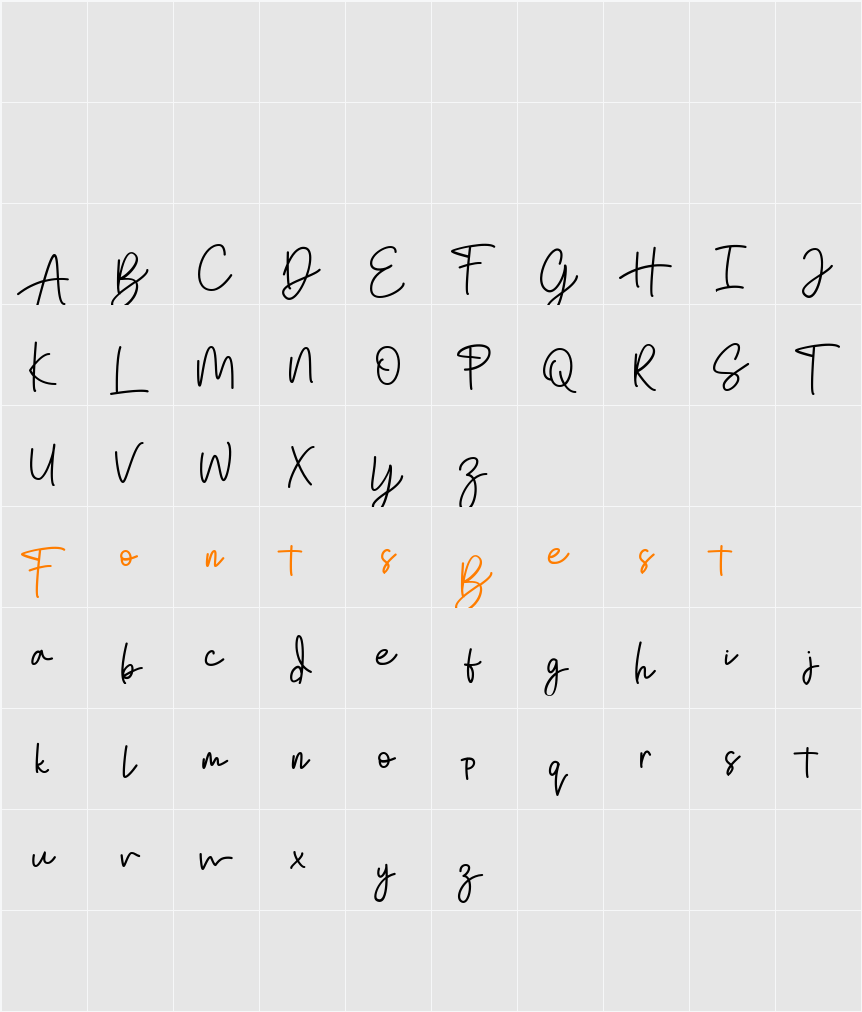 Bratarini FREE Character Map