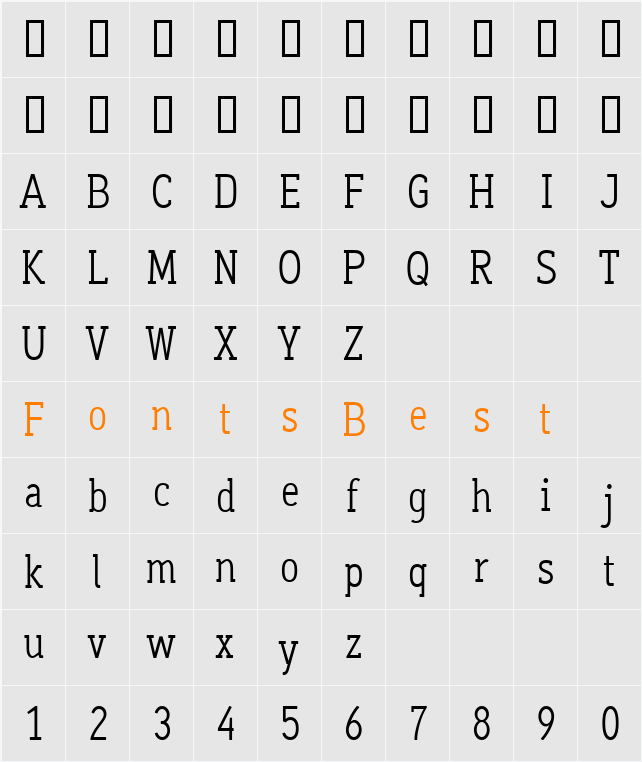 Aaux OfficeRegular Character Map