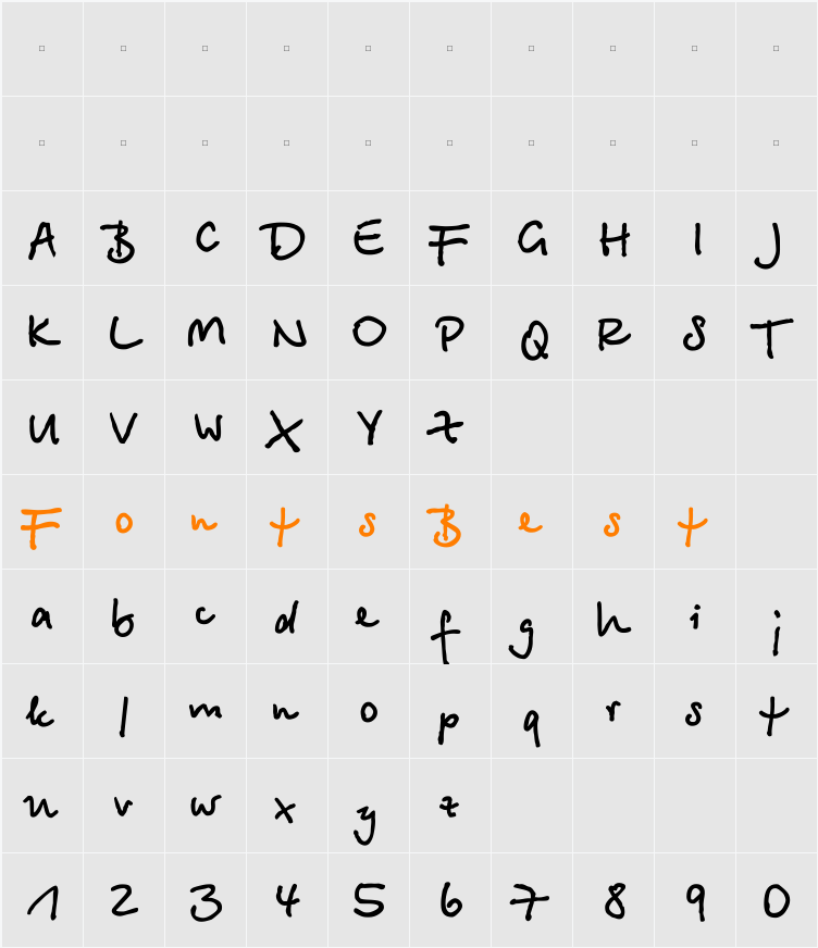 BetinaScriptCTT Character Map