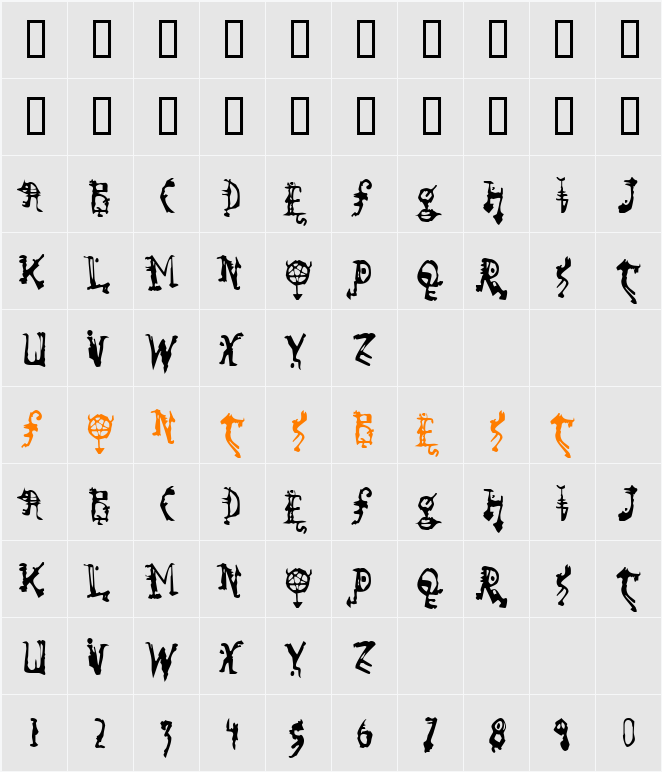 JI-Fluffs Character Map