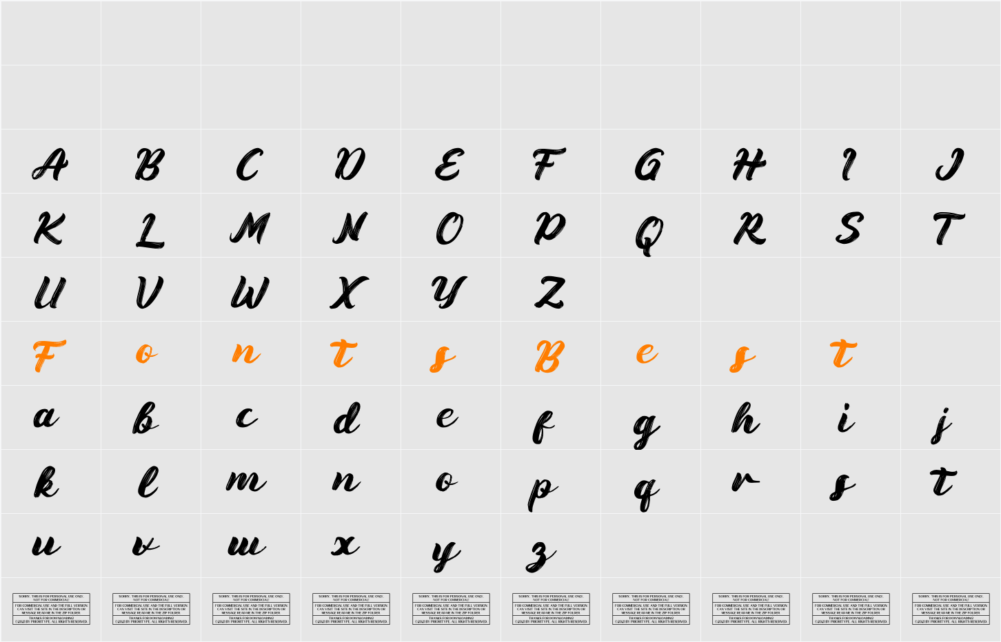 Bruskest DEMO Character Map