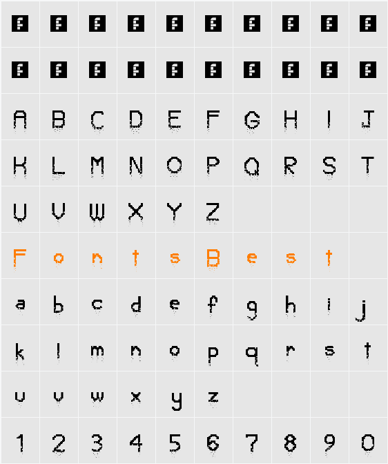 Crumbled Pixels Character Map