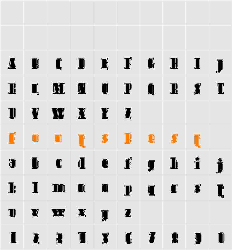 Avondale Inline Character Map
