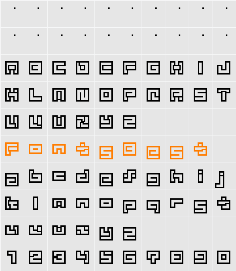D3 Superimposism Outline Character Map