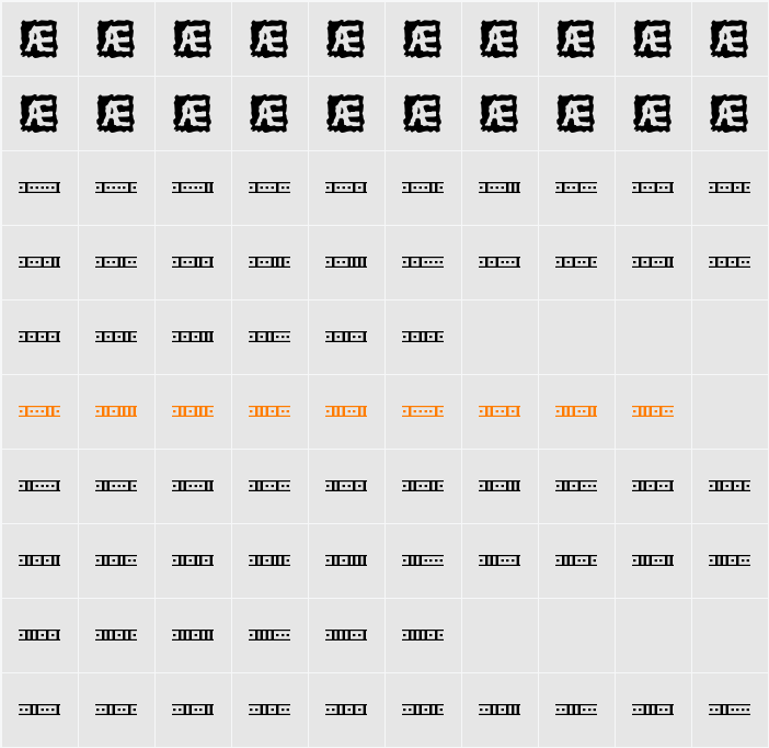 Binary 01s BRK Character Map