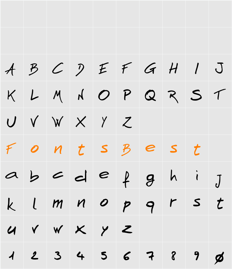 AndNow Hand Character Map
