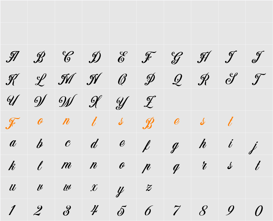Benford DEMO Character Map