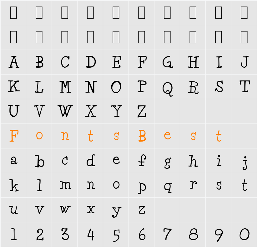 Minya Character Map