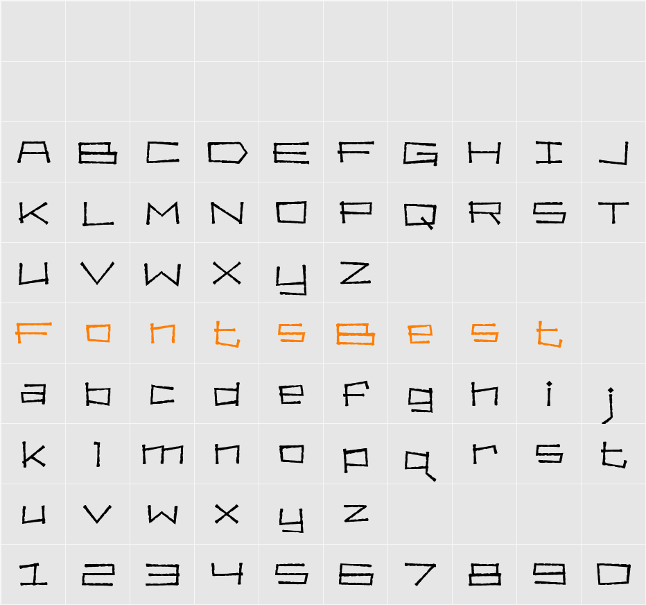 Bahama Slim Character Map