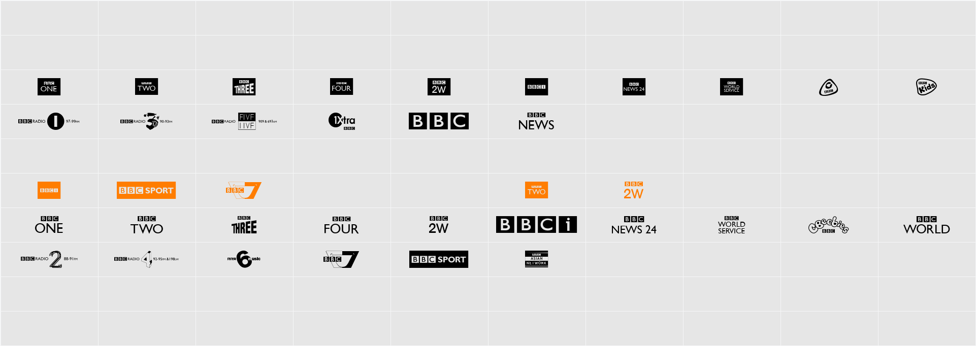 BBC TV Channel Logos Character Map