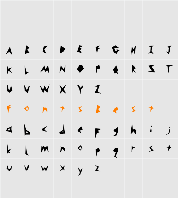 Monsta Character Map
