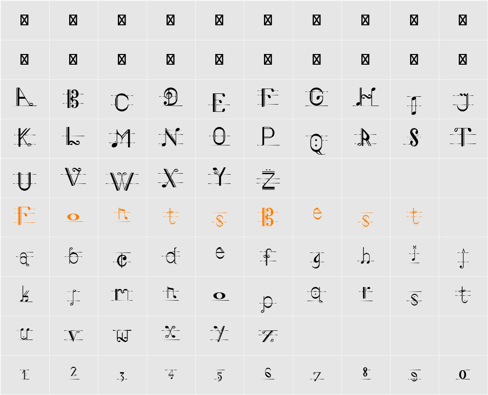 Musiker Character Map