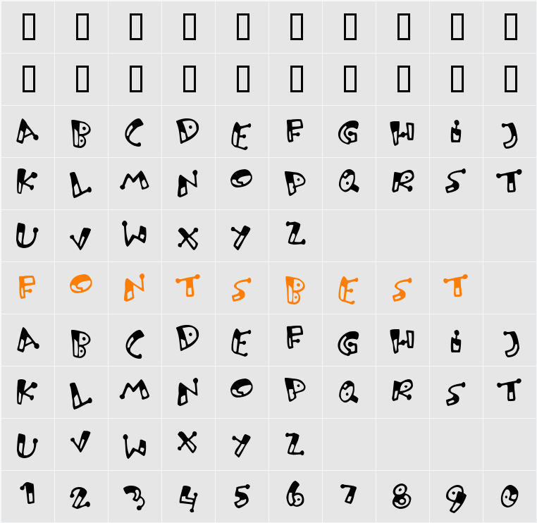 JI-Parole Character Map
