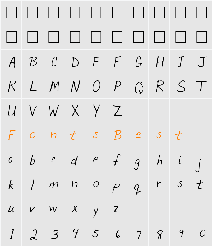 BerylsHand Character Map