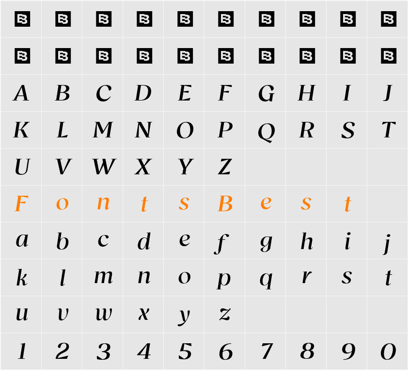 Bovino Trial Character Map