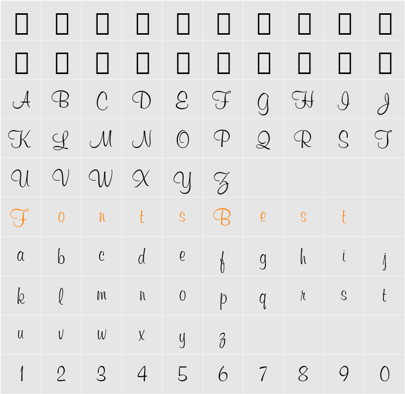 MurrayHill BT Character Map