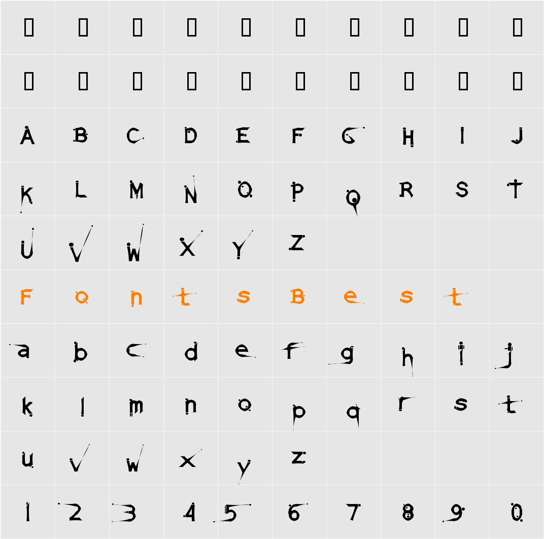 DamagedSataLightExtended Character Map