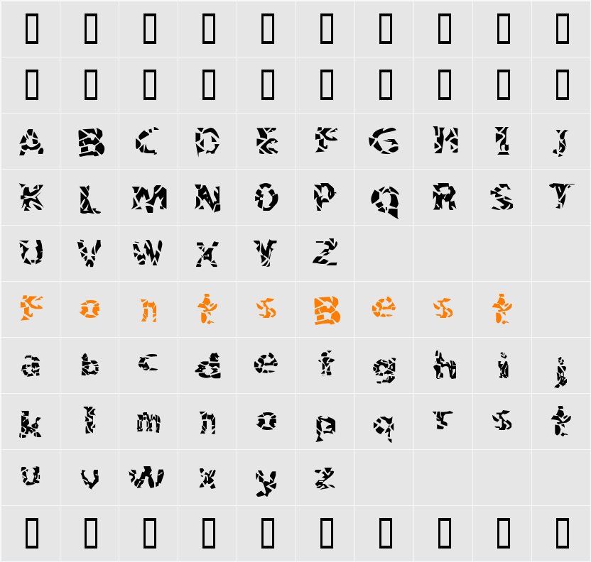 Bitched Character Map