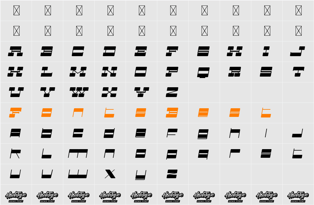 Better Retro Demo Character Map