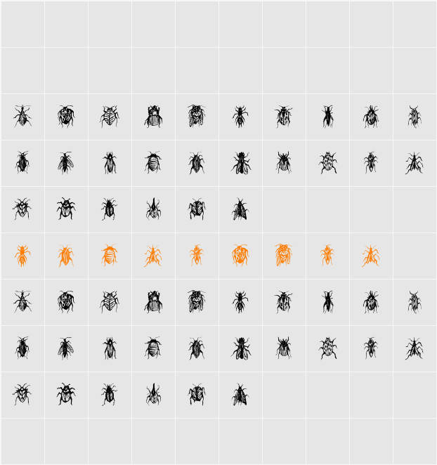 Buggys Character Map