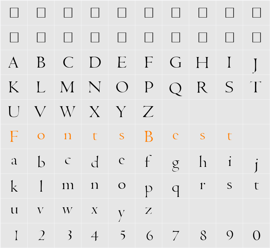 CentusLH Character Map