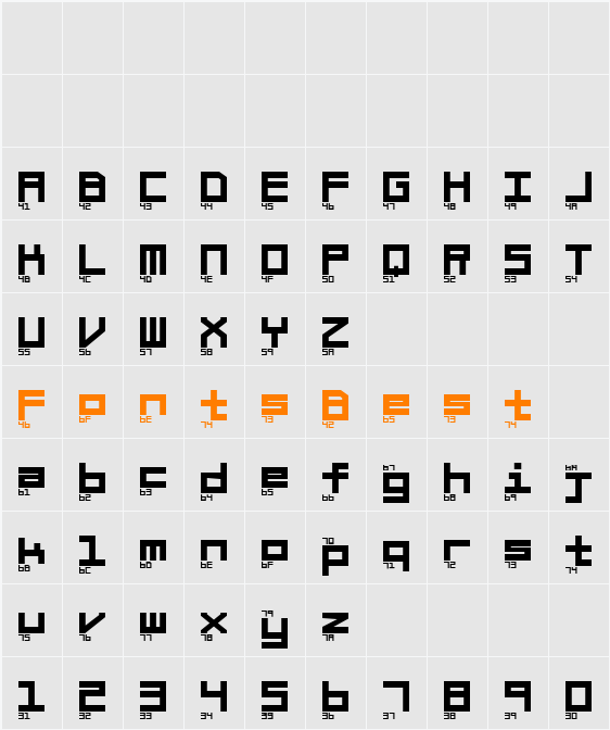 Braciola MS ExB Ascii Character Map