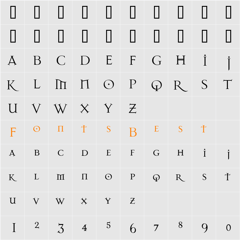 Dark11 Character Map