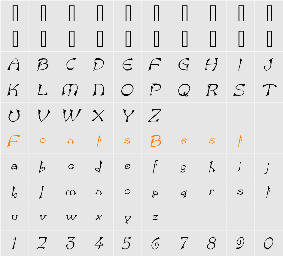 Bart Character Map