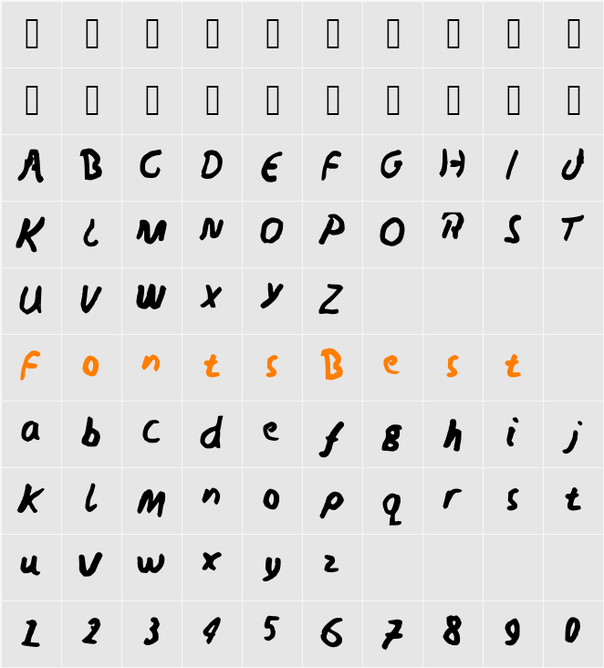 NedsWriting Character Map