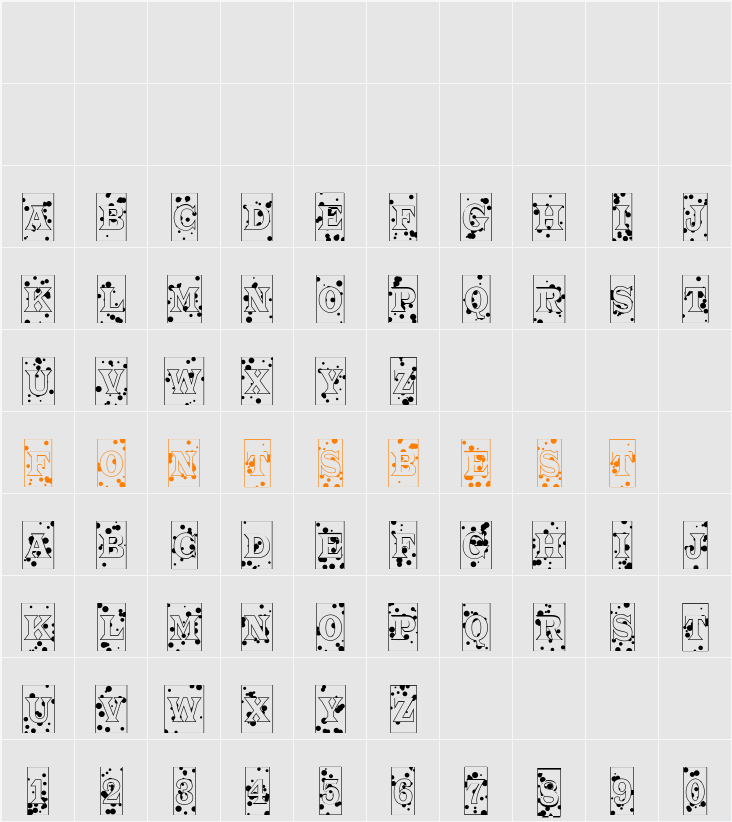 a_TrianglerCmInkBl Character Map