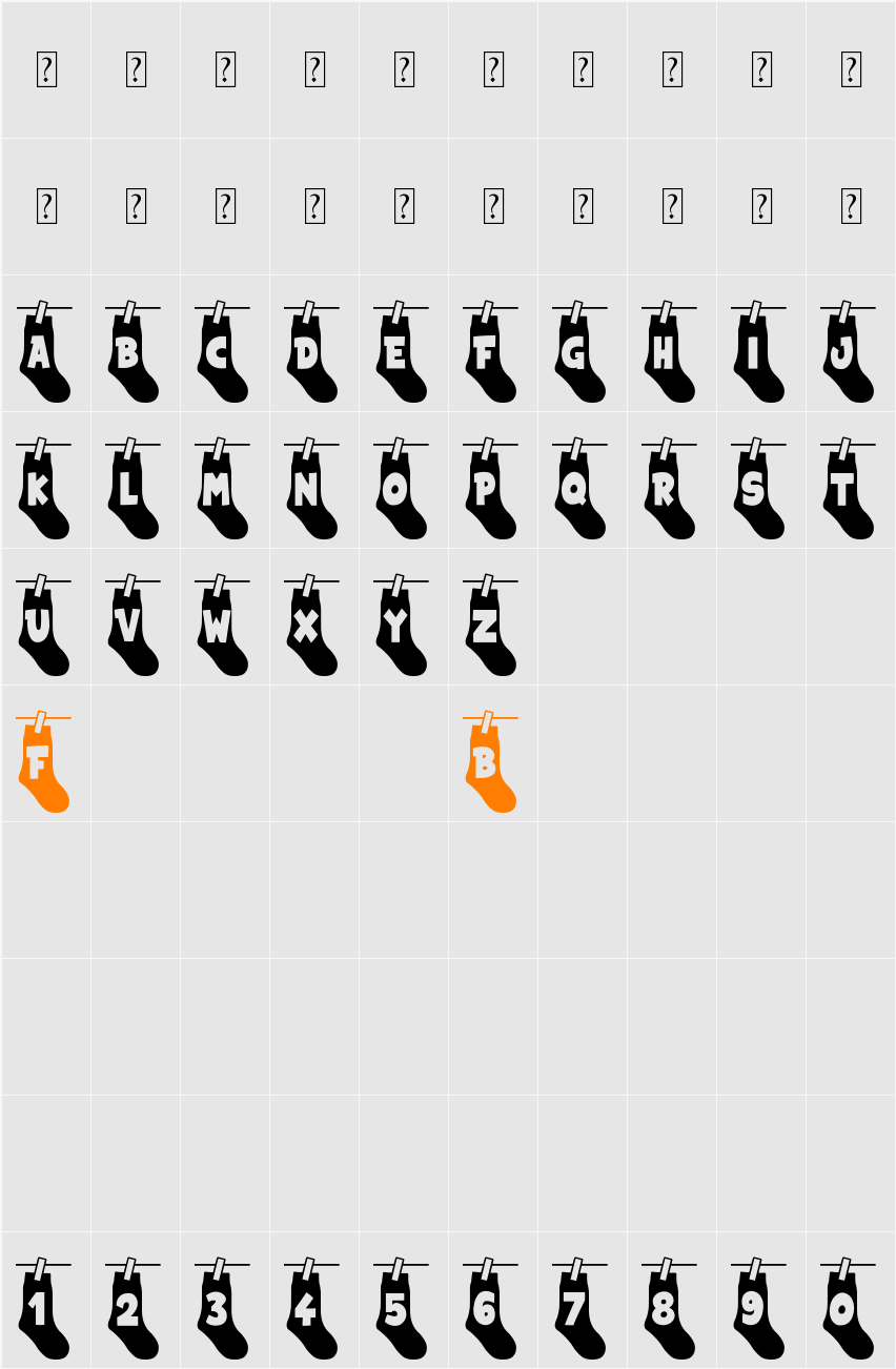 My Socks Line Character Map