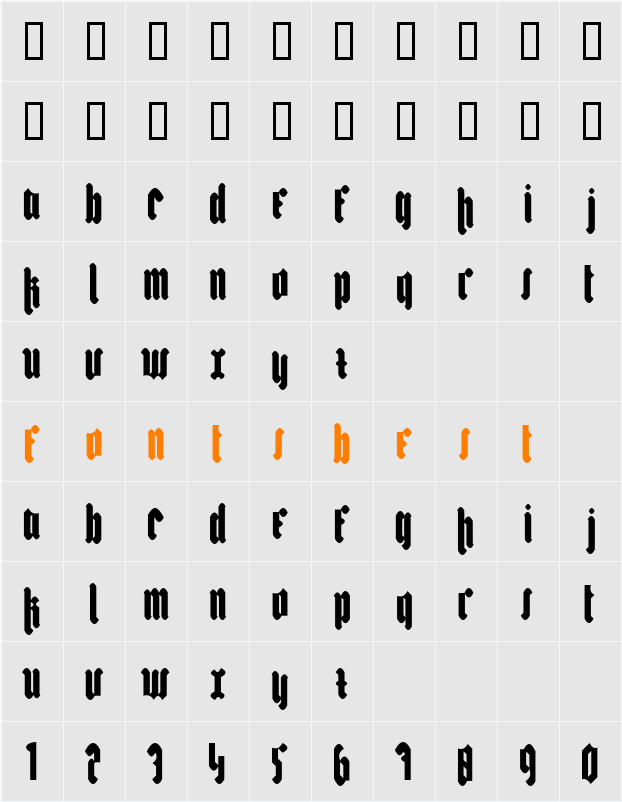 Bakus Character Map